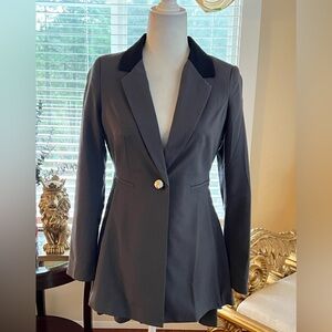 VENUS Charcoal Blazer with Black Accents